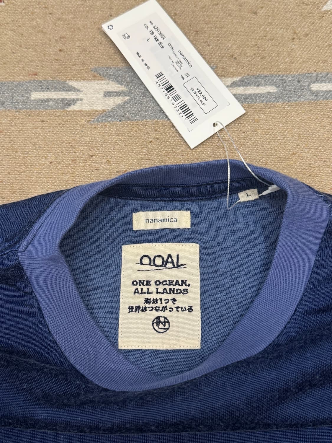 [L][105] 나나미카 레이온 코튼 반팔 티셔츠 페이드블루 상품이미지2