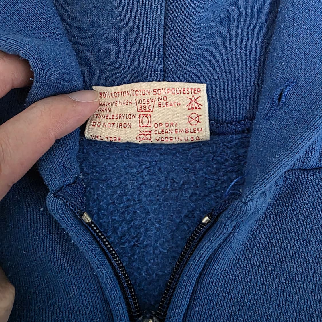 [XL] 70-80s 러셀 애슬레틱 트루빈티지 후드집업 페이드 블루 상품이미지6