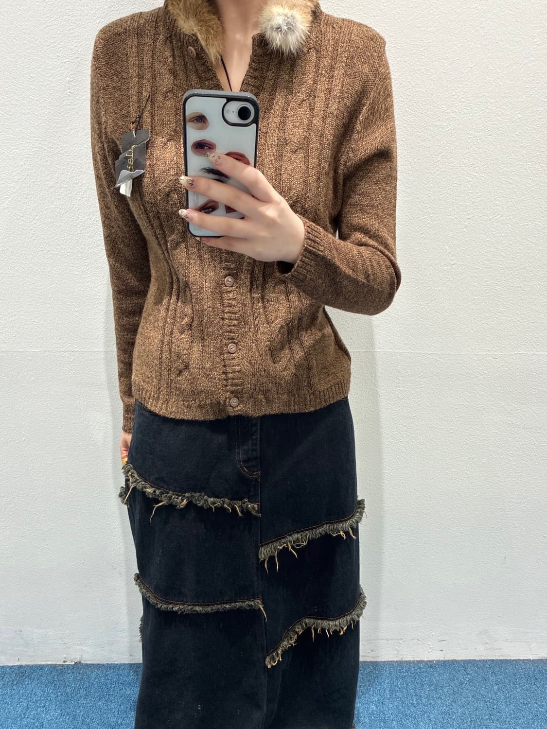 빈티지 퍼 가디건 상품이미지1