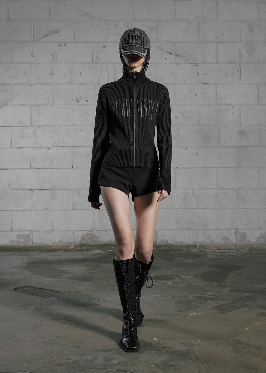 보헤미안서울 믹스드 니트 로고 집업 상품이미지4