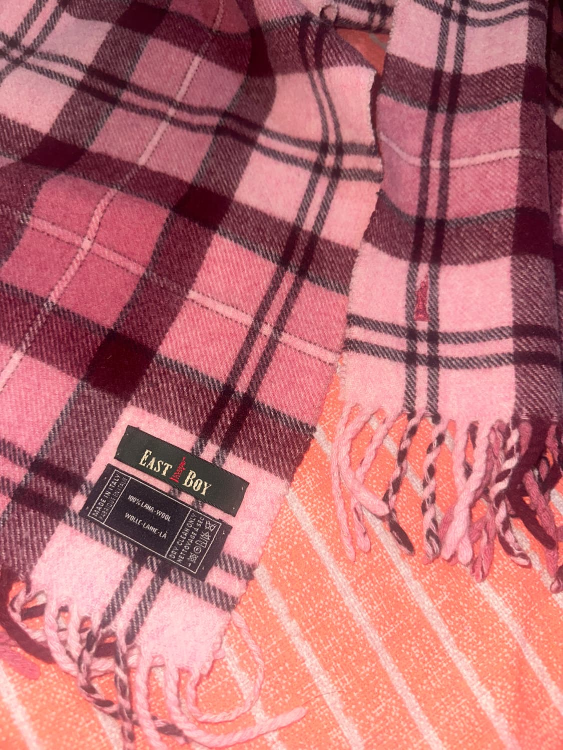 이스트보이 핑크 체크 목도리 머플러 상품이미지1