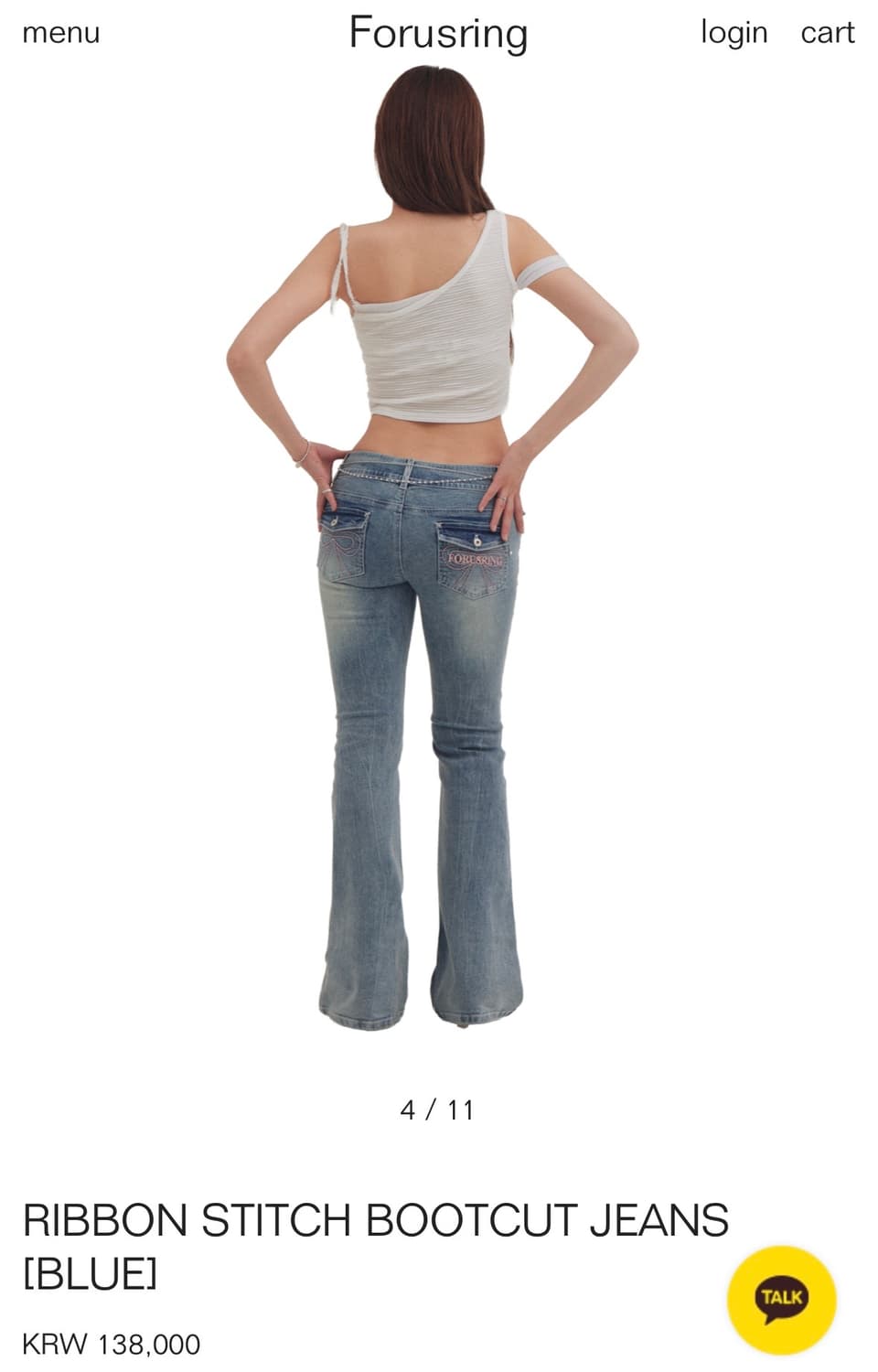 포어링 forusring RIBBON STITCH BOOTCUT JEAN 상품이미지2