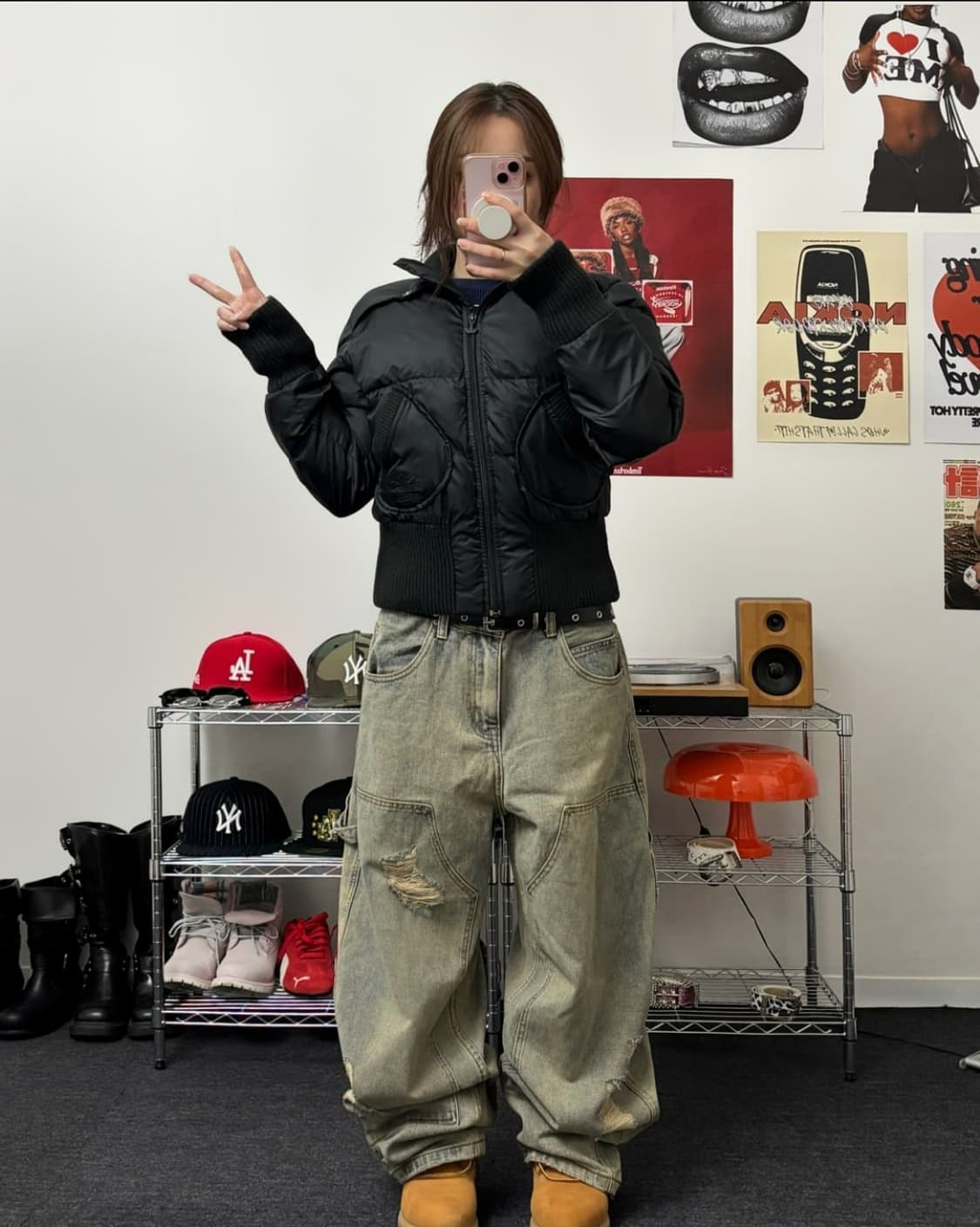 아디다스 00s 크롭 다운 패딩 블랙 상품이미지2