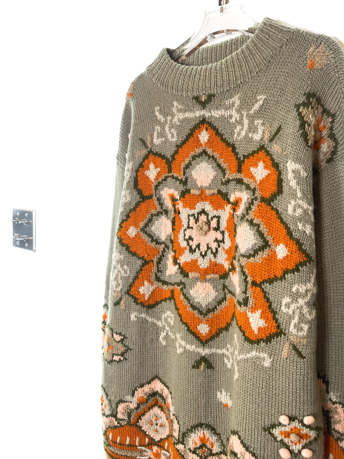  빈티지 플라워 패턴 울 니트 상품이미지5