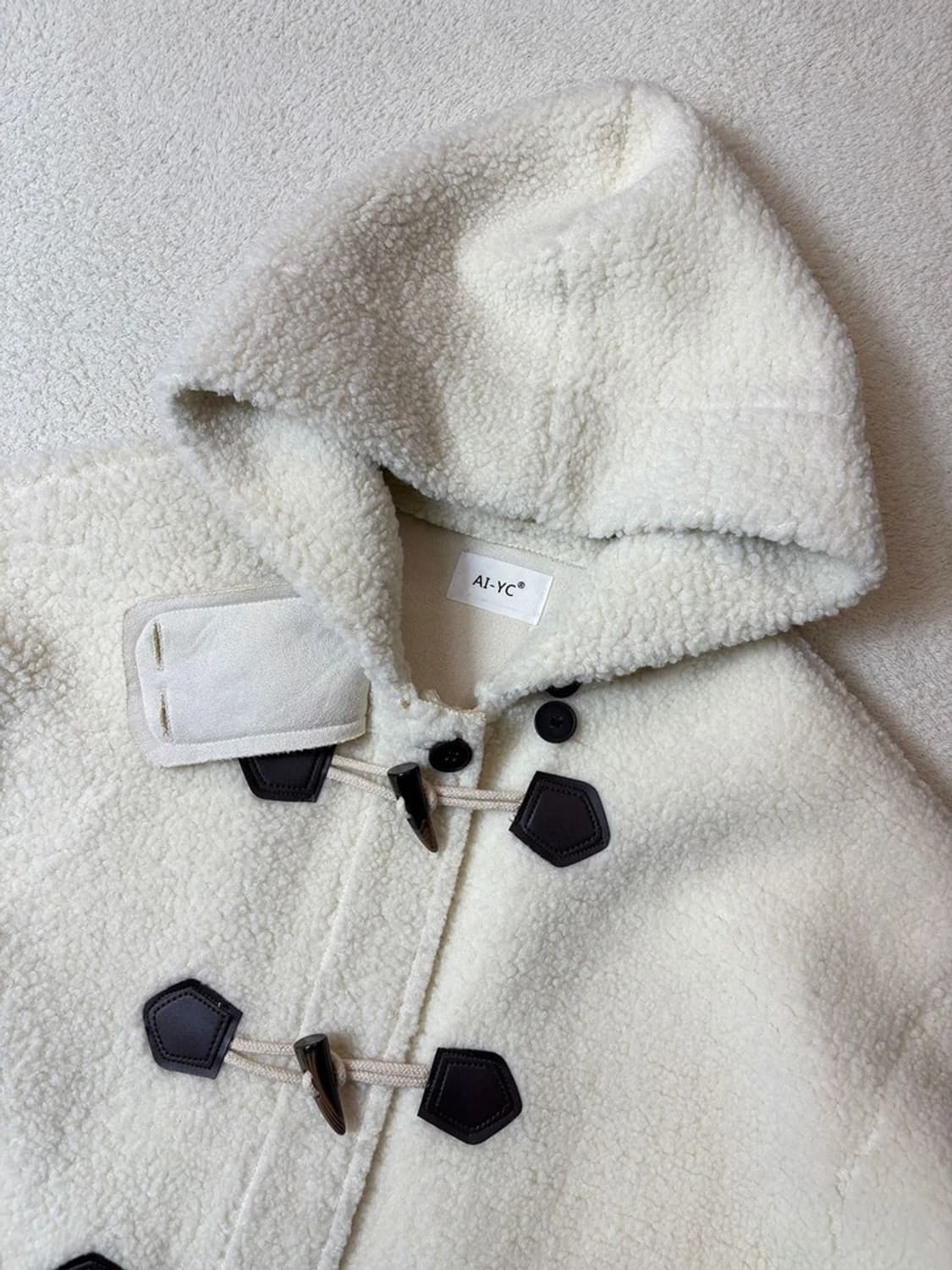 Selectede AIYC 부클 더플 후디 코트 PN6830 상품이미지3