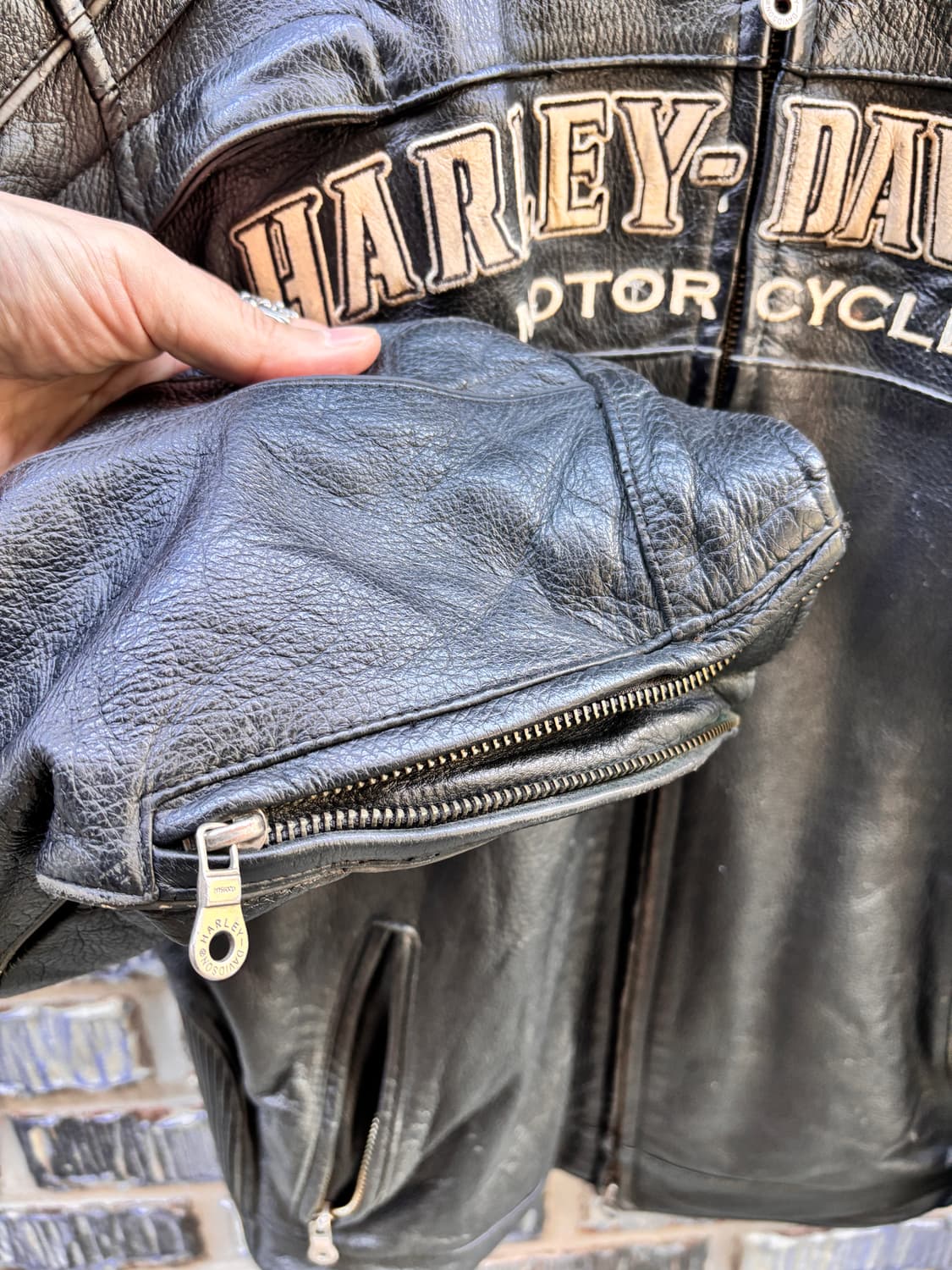 00s 할리데이비슨 소가죽 라이더 자켓 상품이미지5