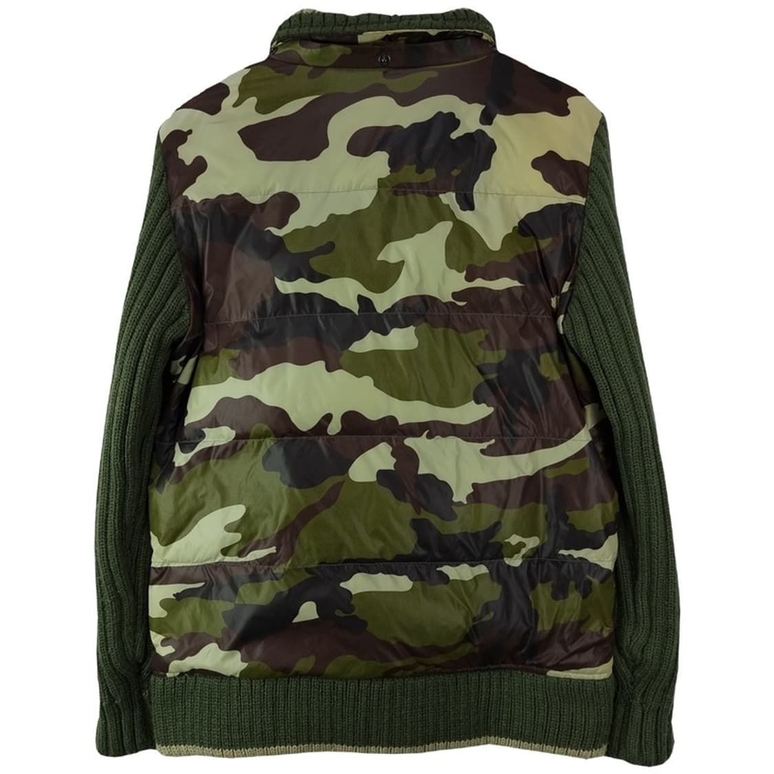 [일본빈티지] 카모 패턴 니트 패딩 집업 카키 M18022 상품이미지3