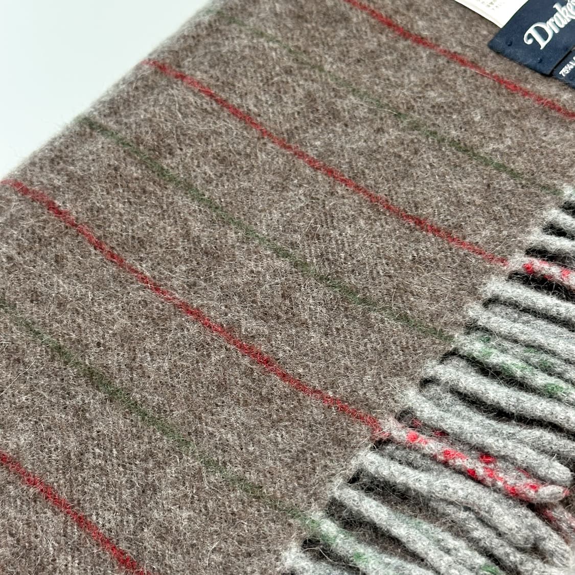 [Drakes] 드레익스 브라운 컬러 스트라이프 머플러 상품이미지5