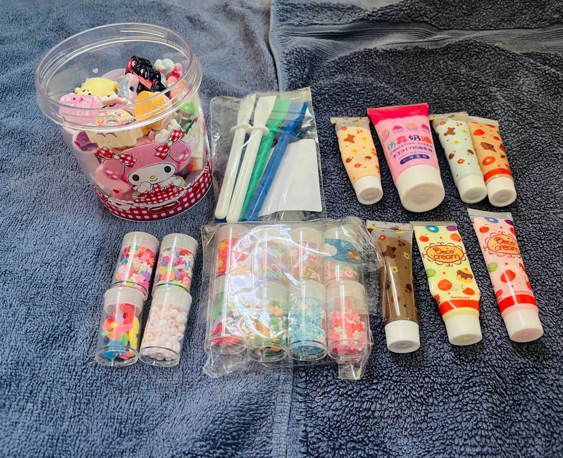 데코덴 파츠 스쿱 + 접착제 등등 탑꾸 폴꾸 폰꾸 만들기 세트 일괄 상품이미지1