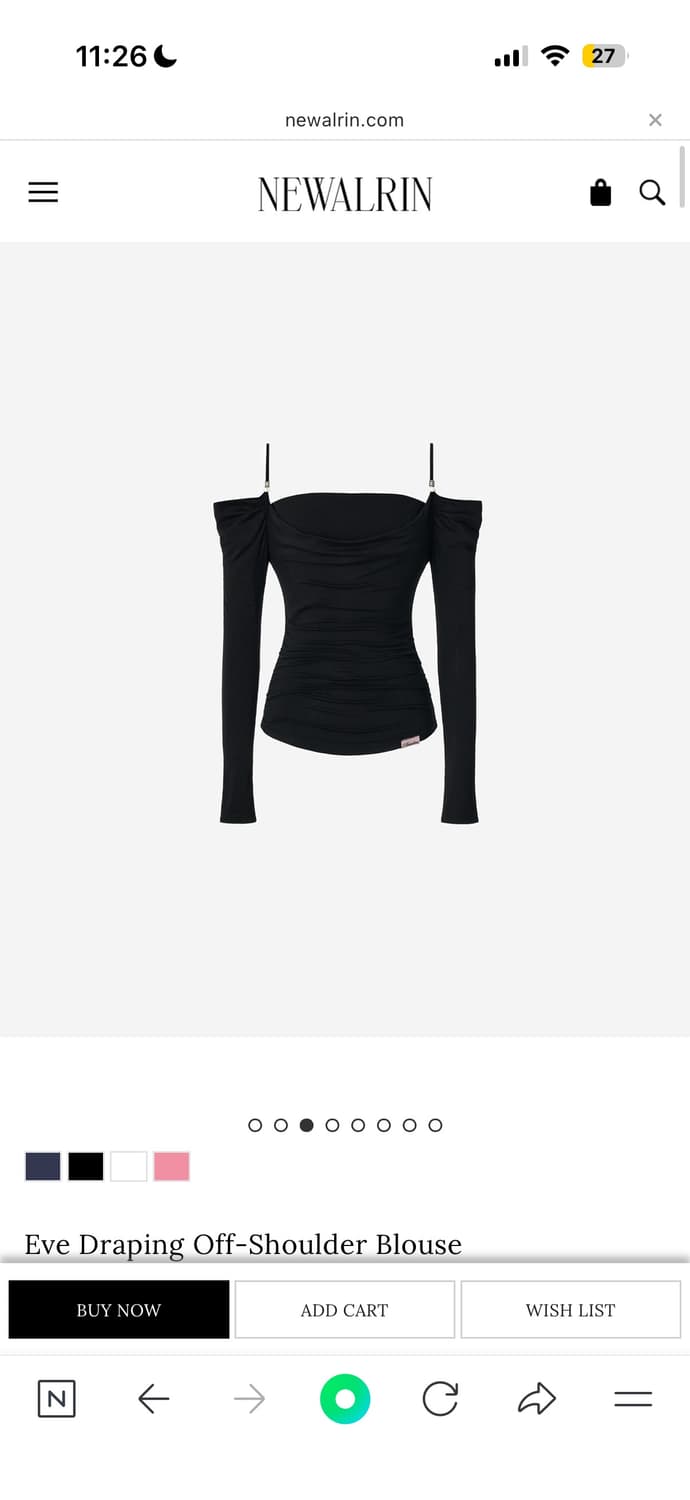 뉴얼린 Eve draping off-shoulder blouse 상품이미지1