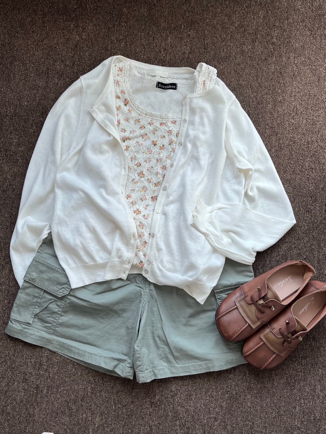 Earth music 얼스뮤직 화이트 라운드 가디건 상품이미지5