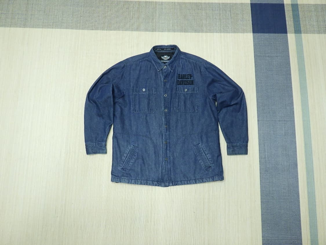 (3XL) 할리데이비슨 남성용 퀄팅안감 데님 자켓 상품이미지1