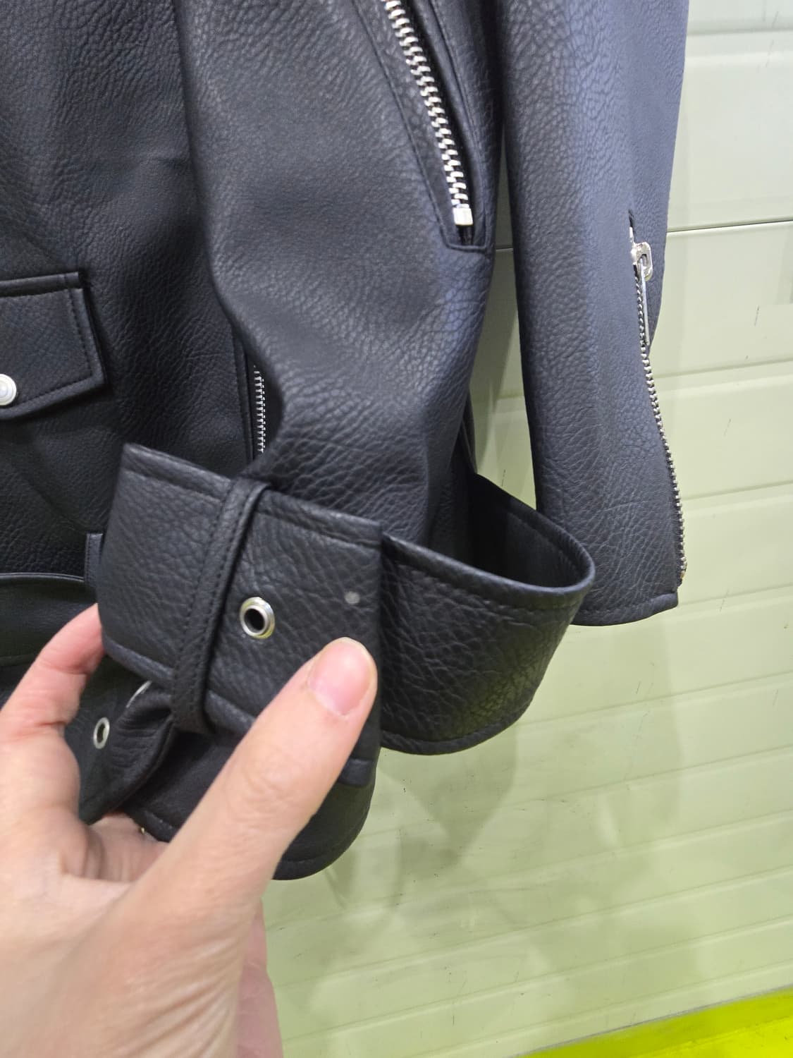 블랙 레더 라이더 자켓 상품이미지8