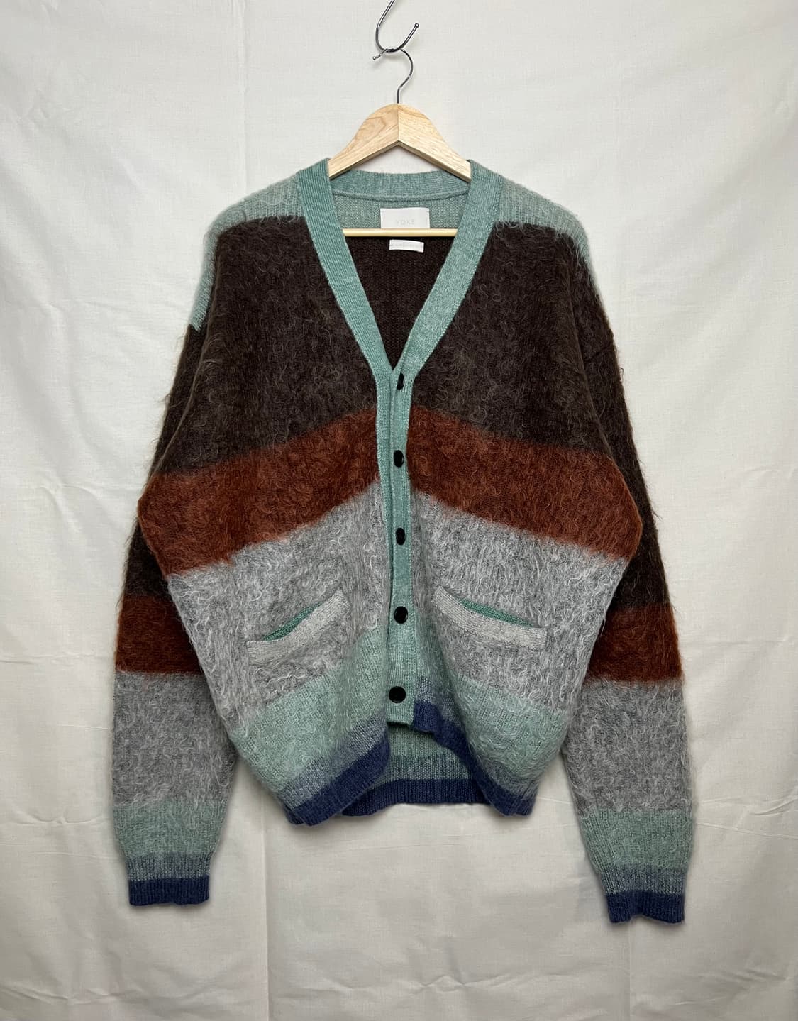 요크 YOKE 23FW 모헤어 보더 가디건 상품이미지1