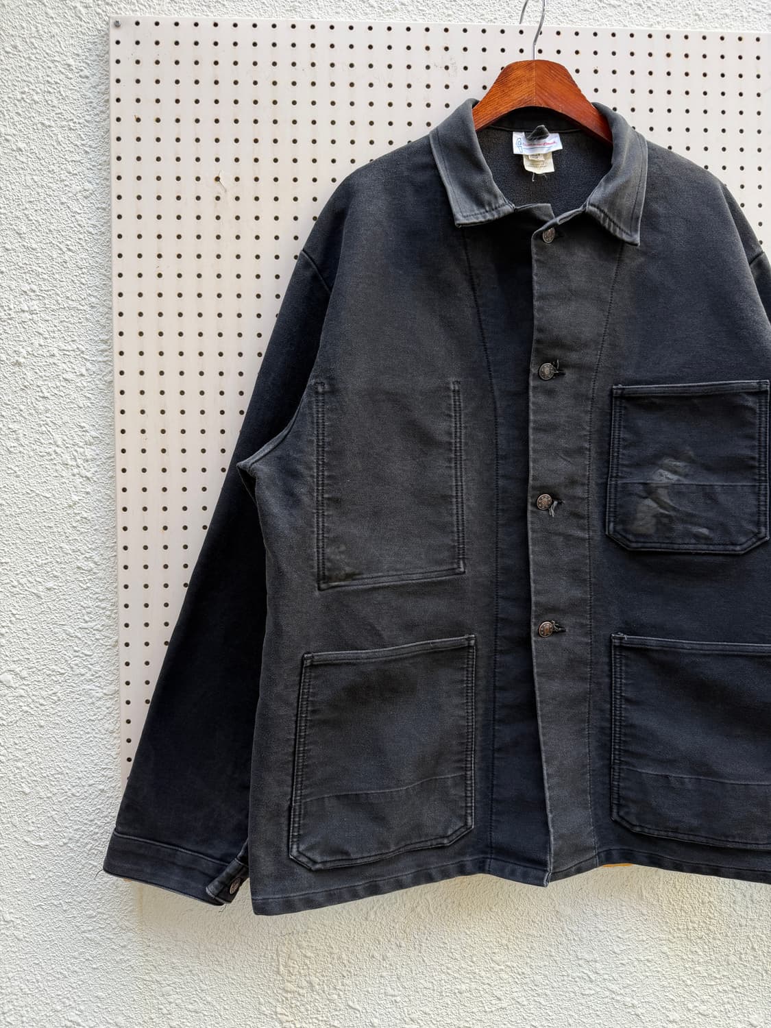 80s EURO FADED BLACK MOLESKIN 블랙몰스킨워크자켓 상품이미지3