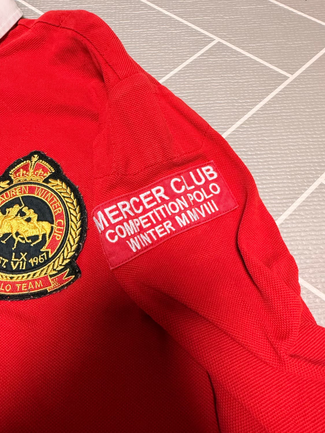 폴로 빅포니 긴팔 럭비티 메르세르클럽 추격자 레드 상품이미지4