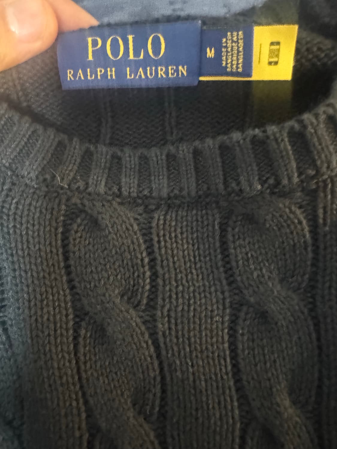 폴로 꽈배기 니트 블랙 상품이미지3