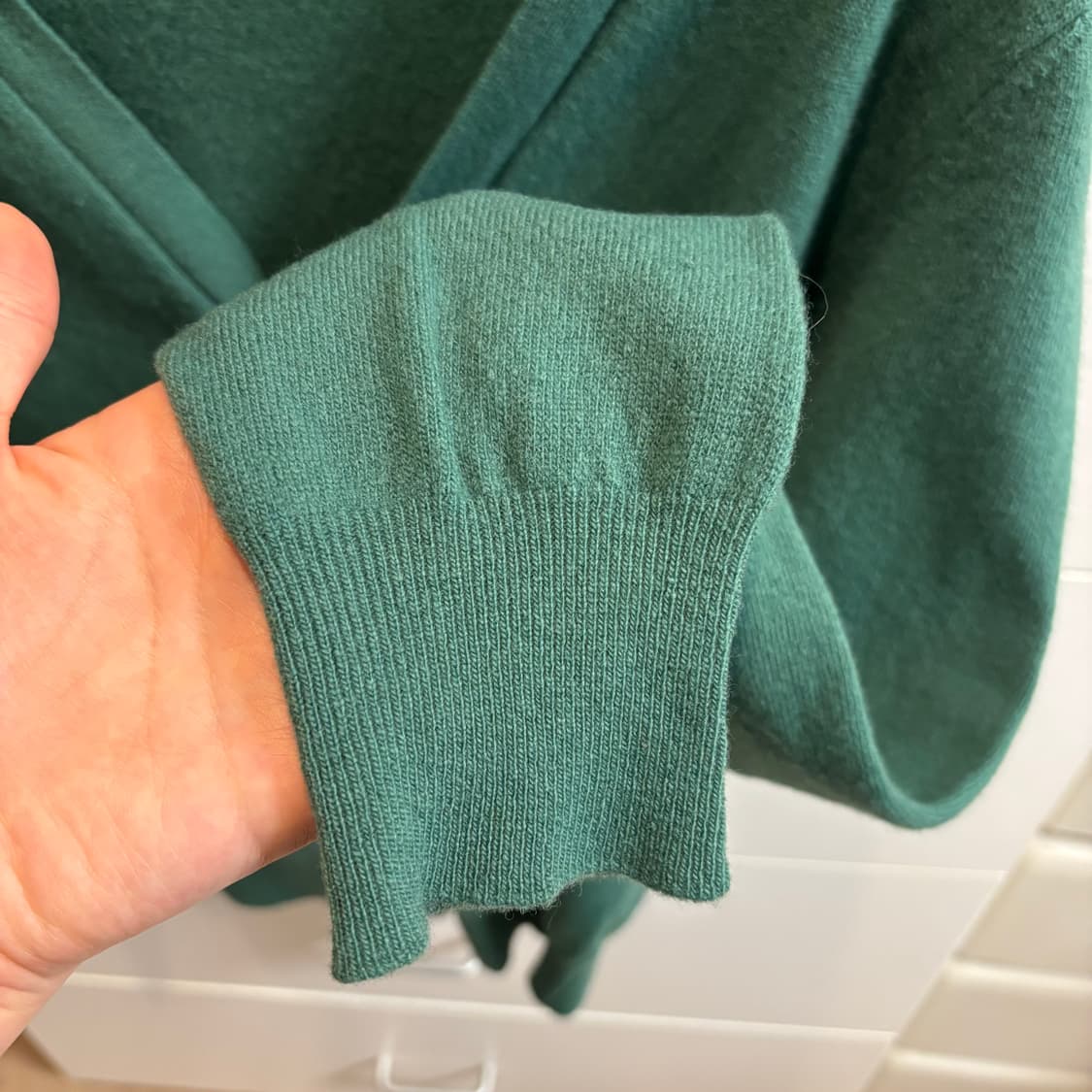 베네통 라이트 그린 100% 라나 울 가디건 상품이미지3