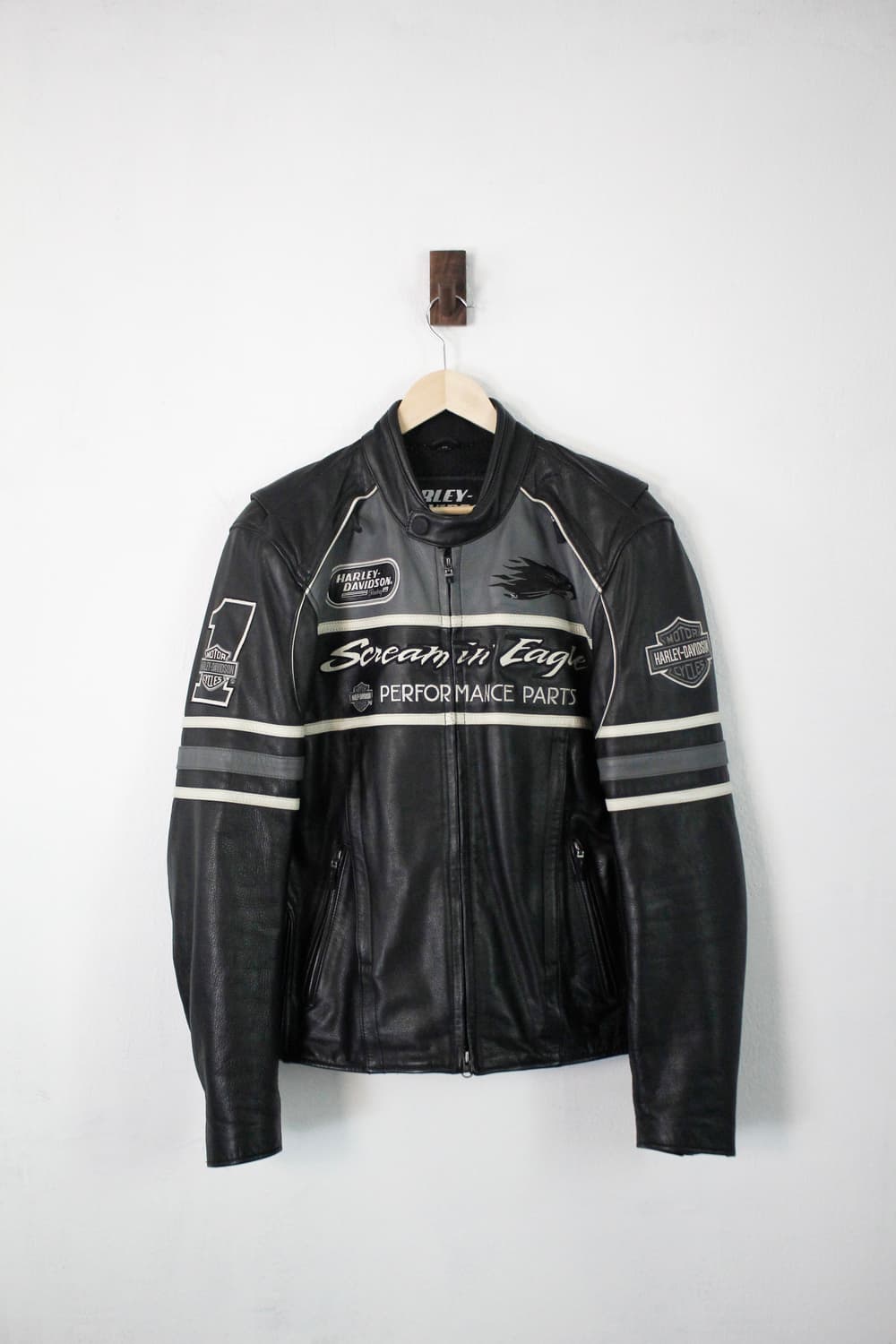 Haley-Davidson Leather Racing Jacket 상품이미지1