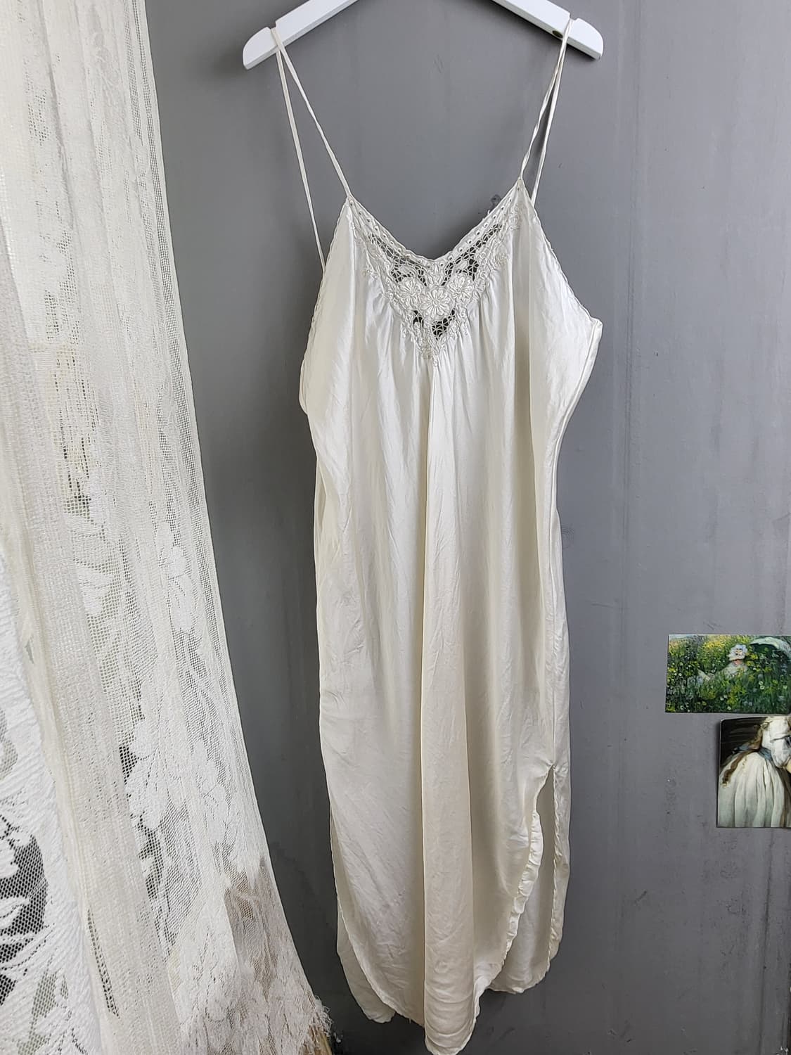 빈티지 오프 화이트 실크 슬립 드레스 상품이미지2