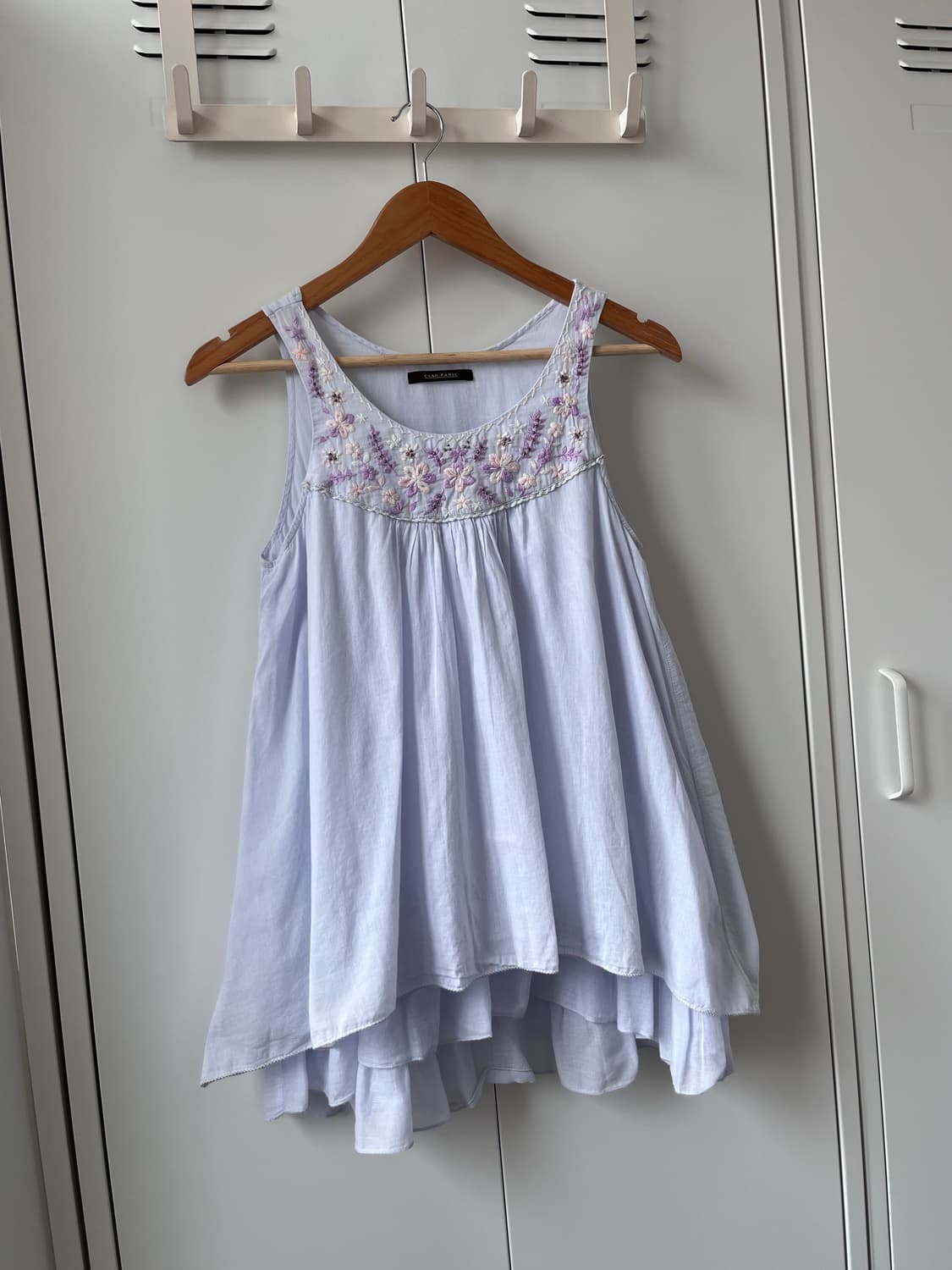 Ciaopanic 파스텔 꽃 자수 레이어드 슬리브리스 상품이미지5