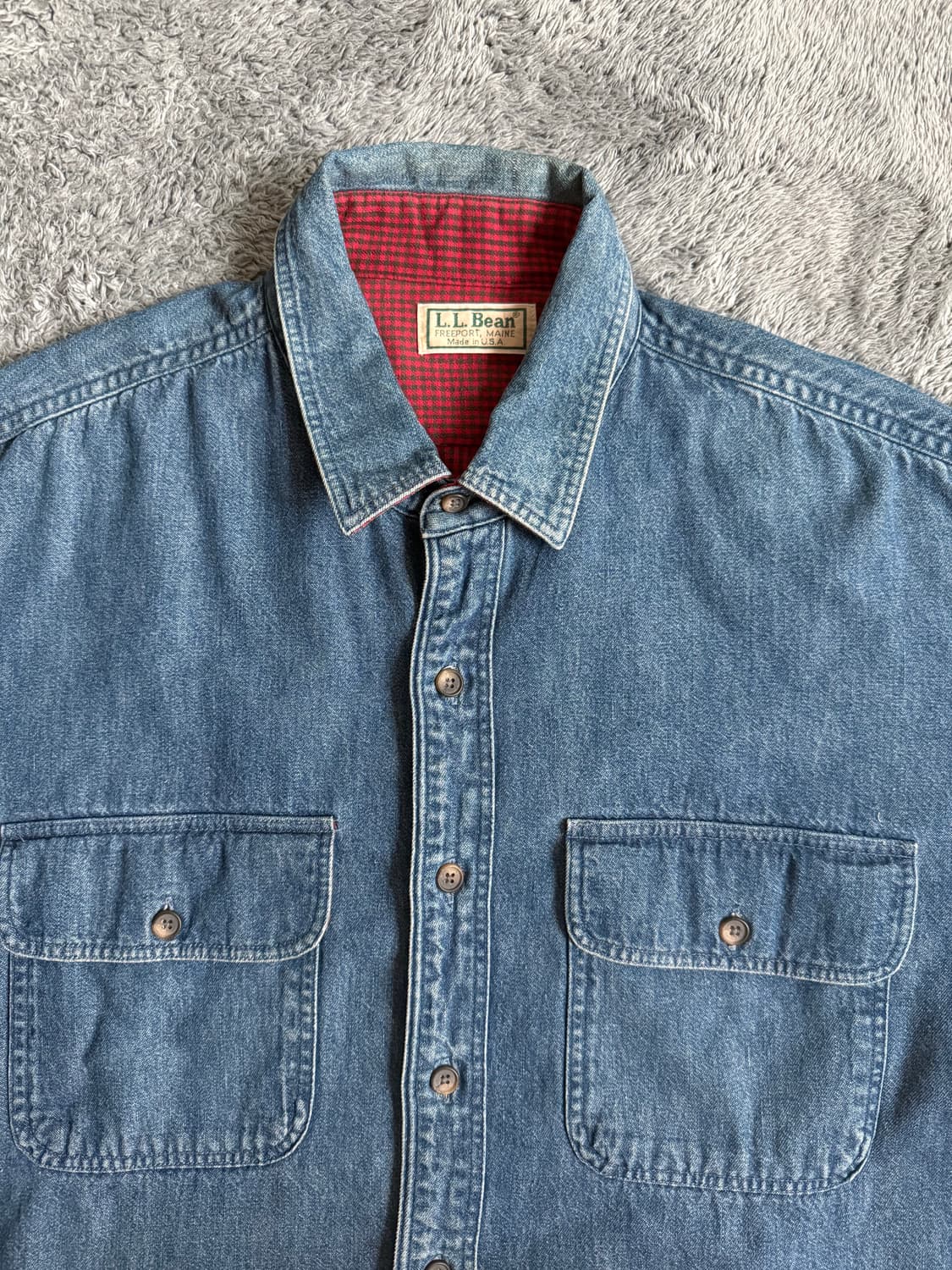 90s USA 엘엘빈 데님 셔츠 자켓 청자켓 청셔츠 M 상품이미지4