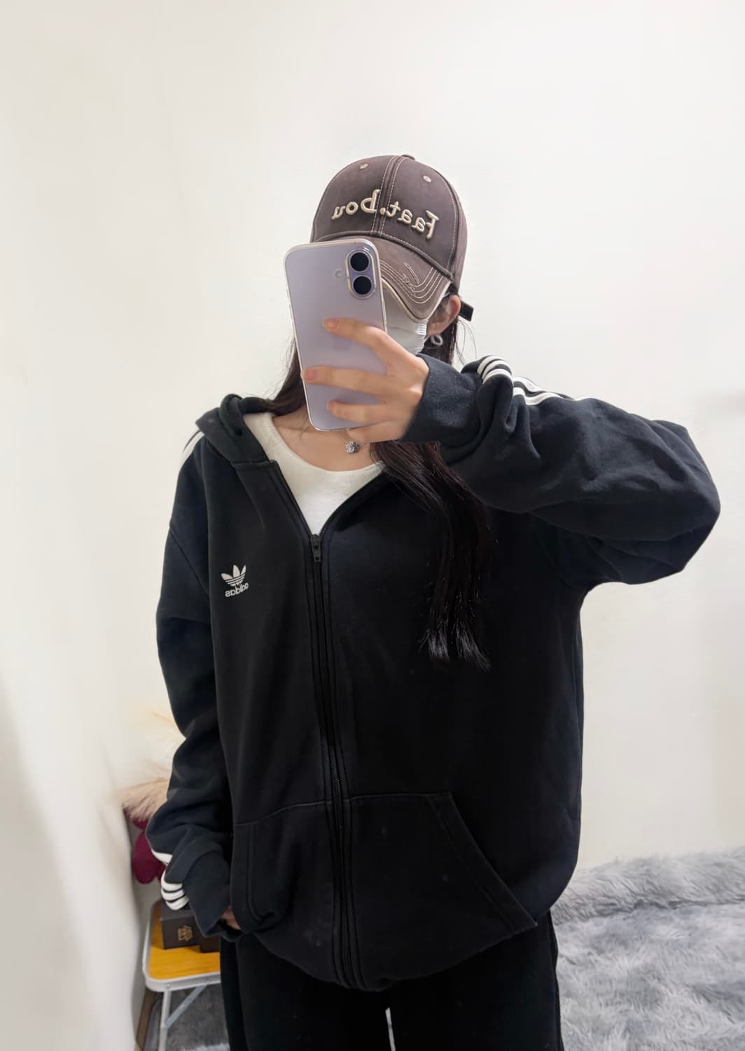 아디다스 트레포일 아방핏 블랙 후드집업(xl) 상품이미지1
