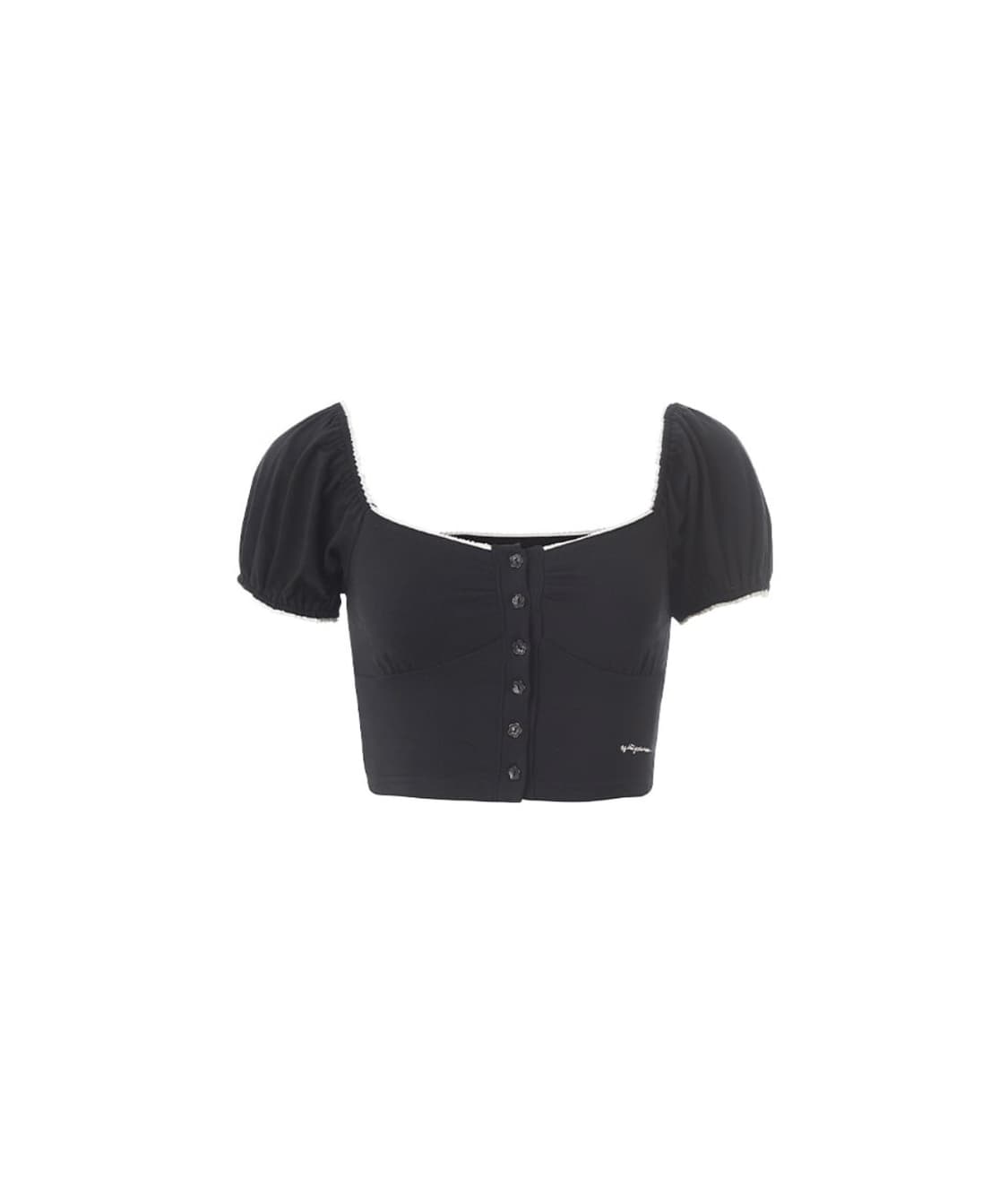 낫유어로즈 lace square t-shirt (Black) 상품이미지2