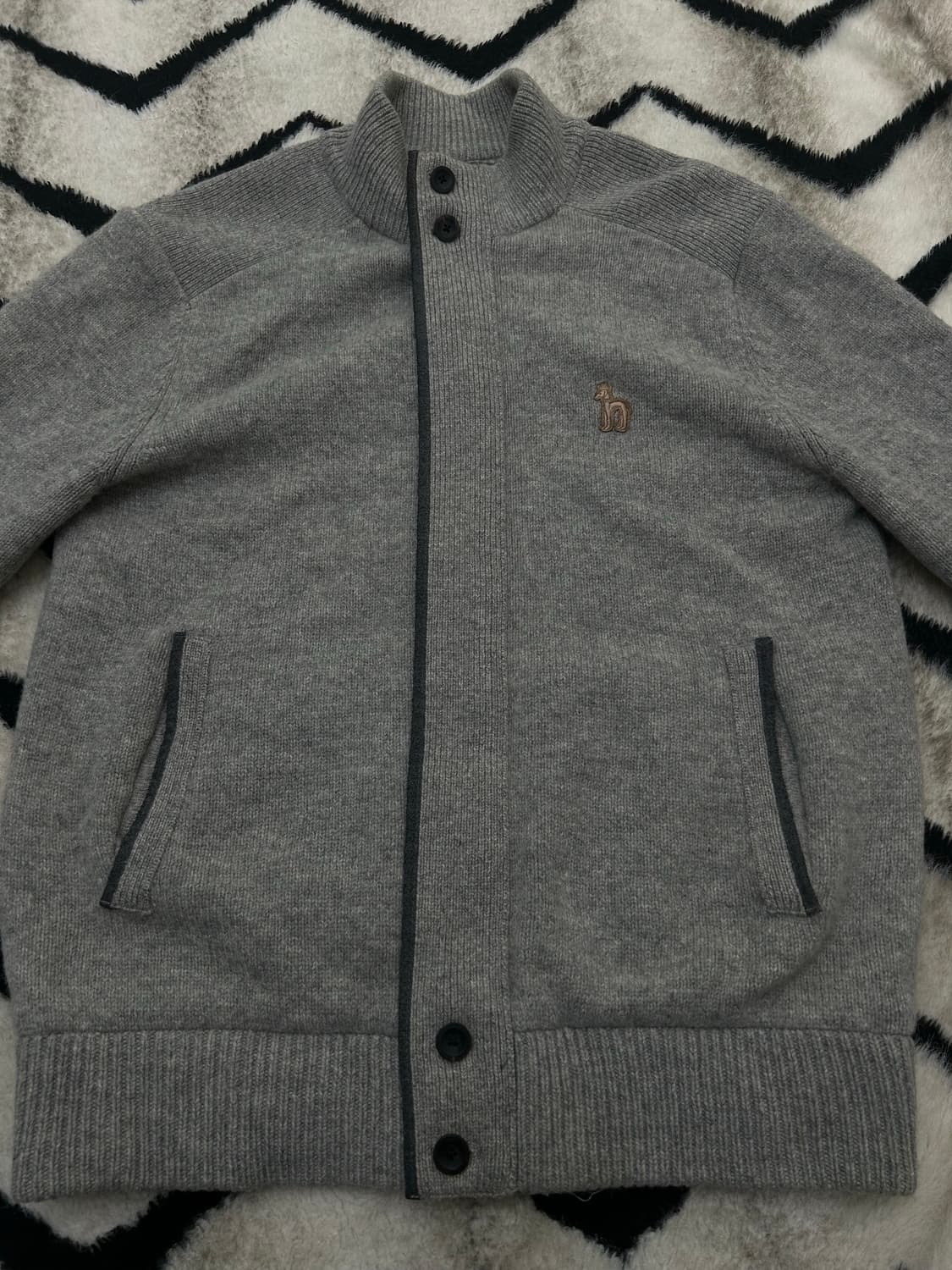 [XL]헤지스니트집업 방풍 자켓/그레이 상품이미지3