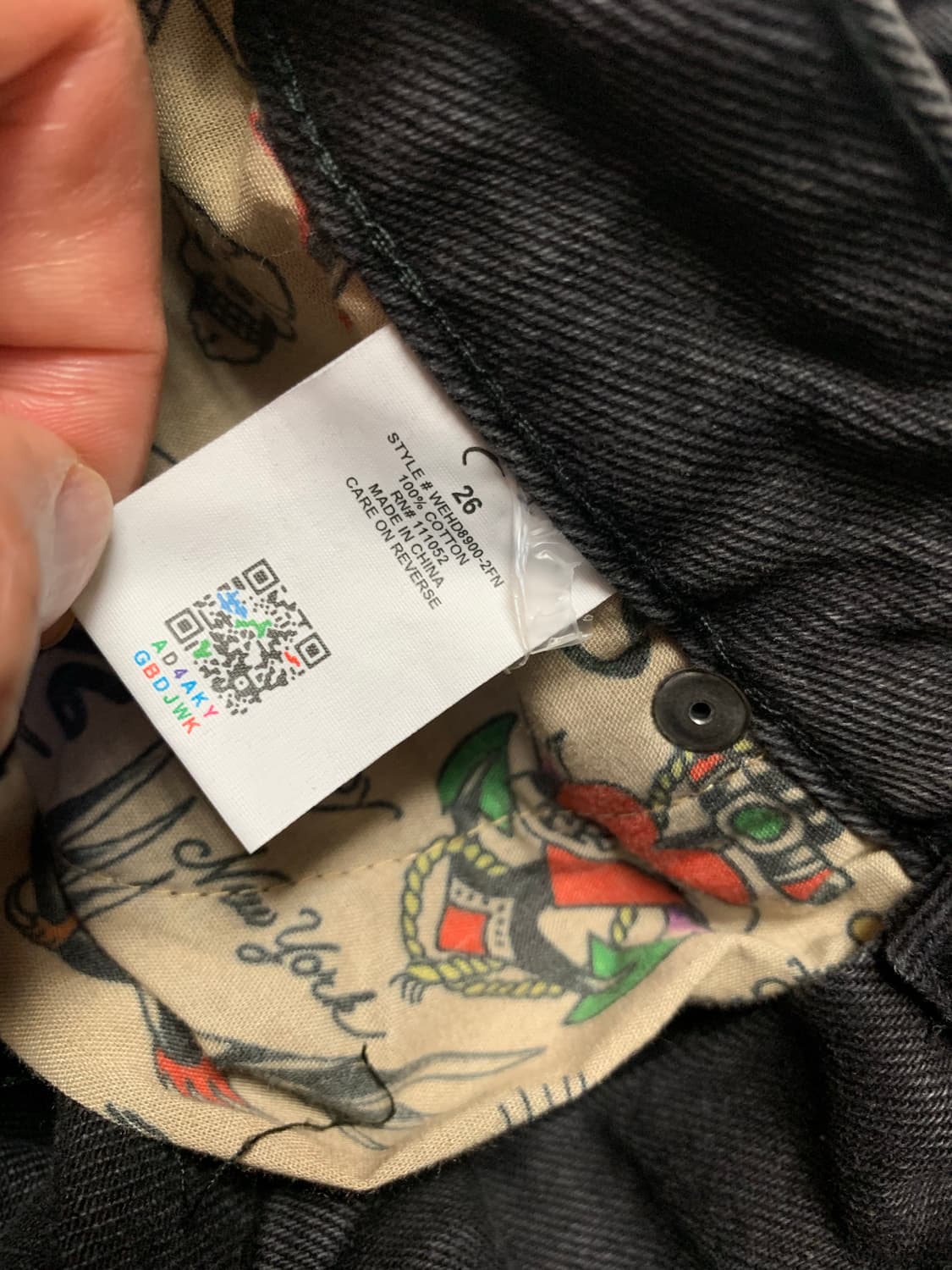 [새제품] 에드하디 블랙 데님 와이드 팬츠 상품이미지3