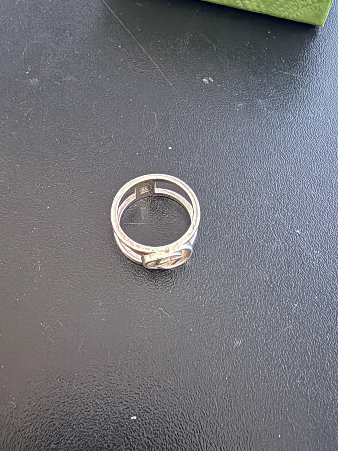 15호 구찌 인터로킹 G 와이드 오픈밴드 스털링 실버 반지 상품이미지2