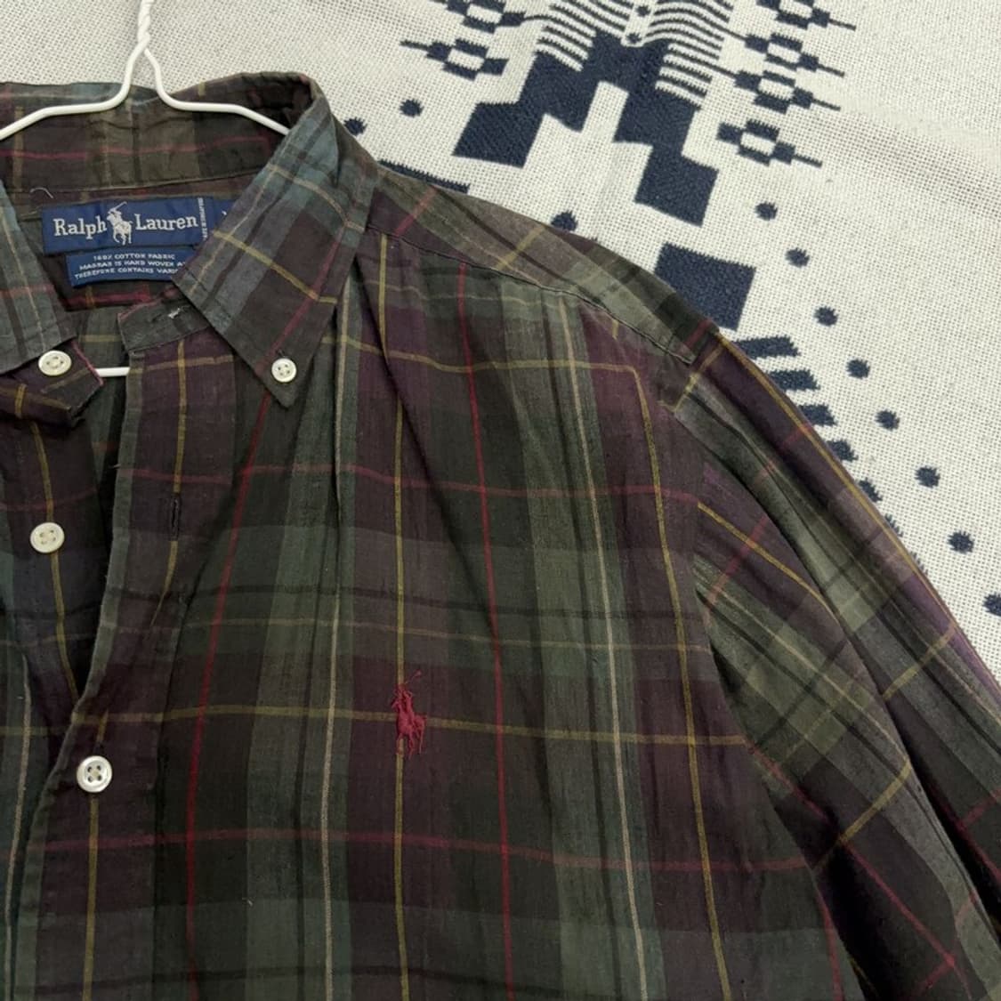 폴로 랄프로렌 자수 여름 빈티지 체크 셔츠 M P00048 상품이미지2