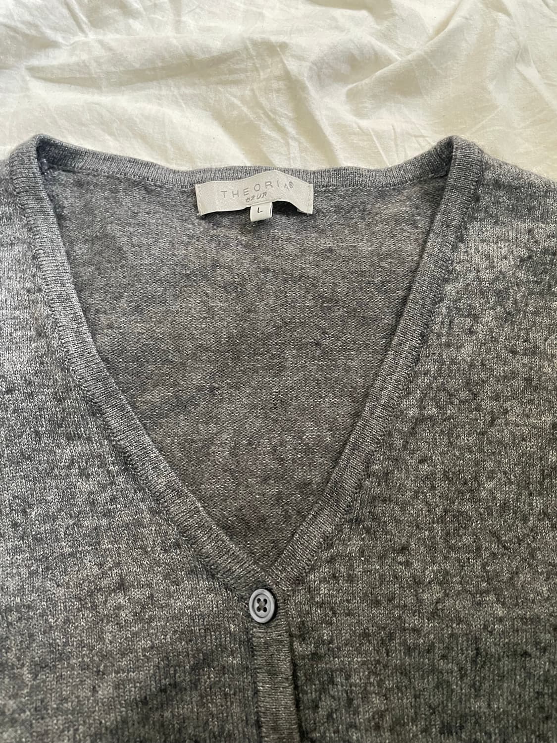 Theoria 그레이 브이넥 가디건 울 혼방 미니멀  상품이미지4