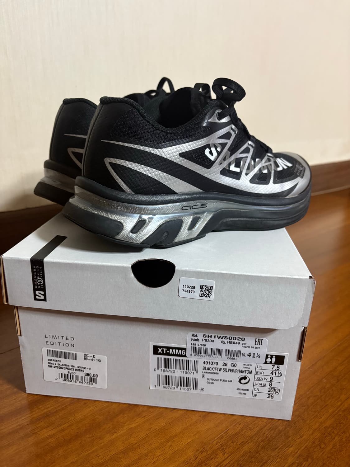 살로몬 x MM6 메종 마르지엘라 XT-MM6 블랙 Ftw 실버 상품이미지3