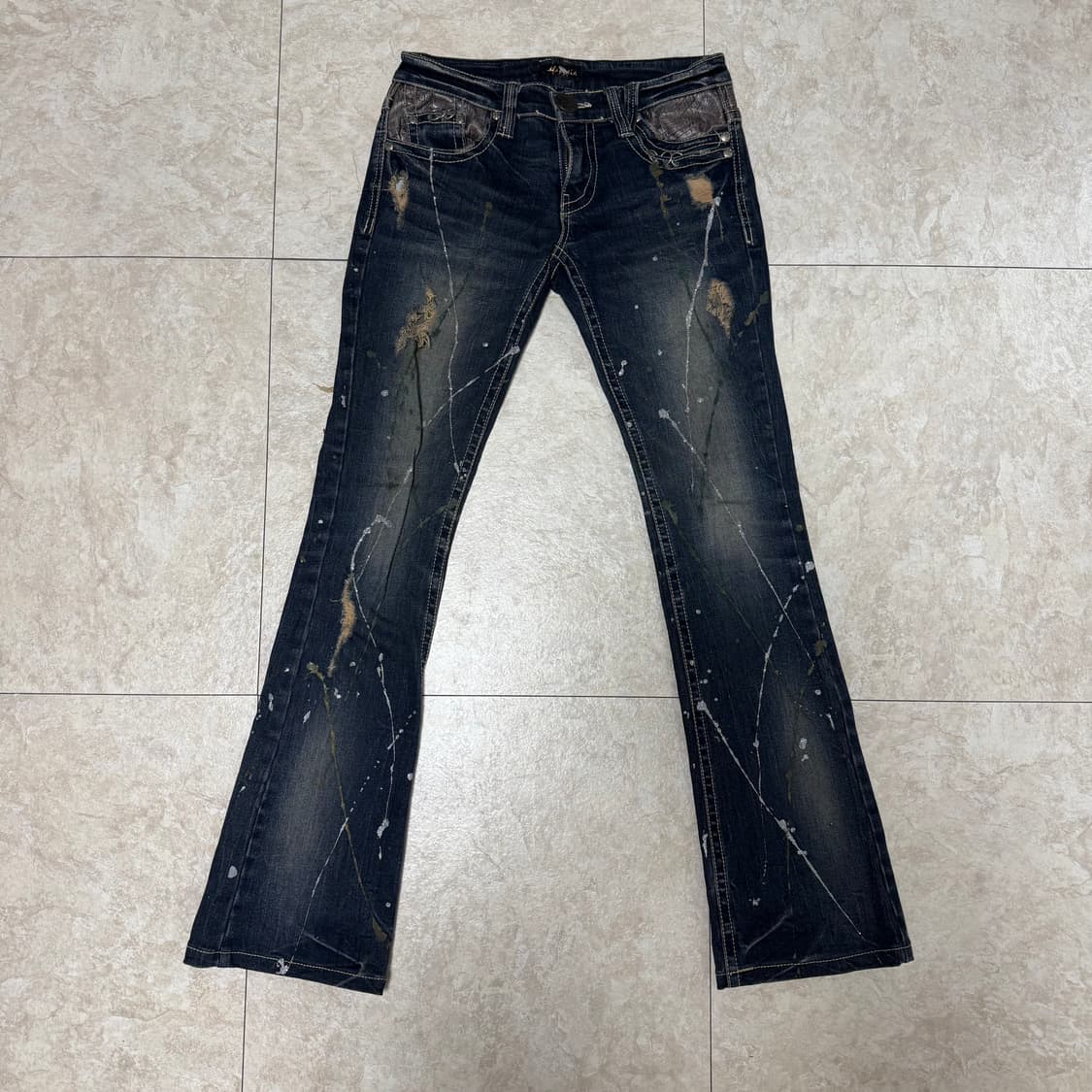 웨스턴 프린팅 로우라이즈 부츠컷 팬츠  상품이미지6