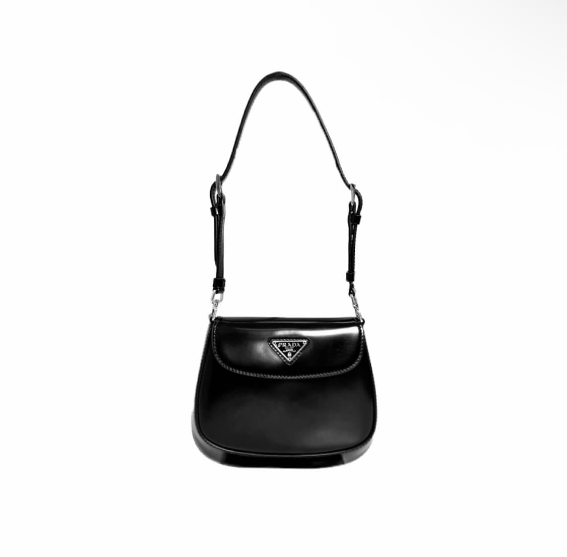 [MINI] 프라다 여성 브러시드 레더 클레오 플랩 숄더백 미니백 블랙 상품이미지3