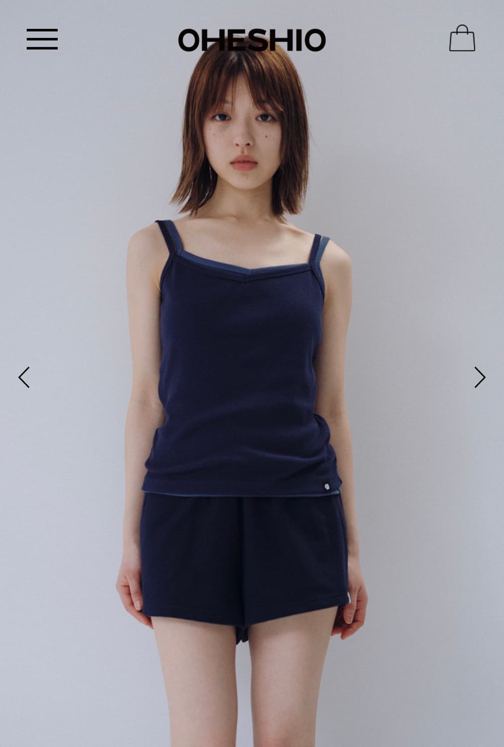 새상품 오헤시오 골지 브이넥 슬리브리스 블루 상품이미지4