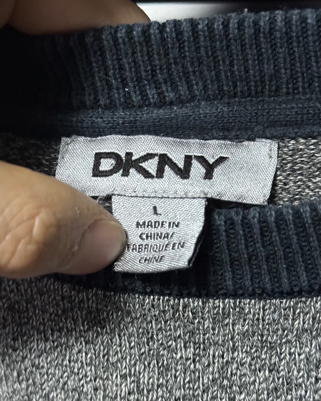 DKNY 도나카란 네이비 회색 그레이 나그랑 선 줄 니트 스웨터 M 95 상품이미지6