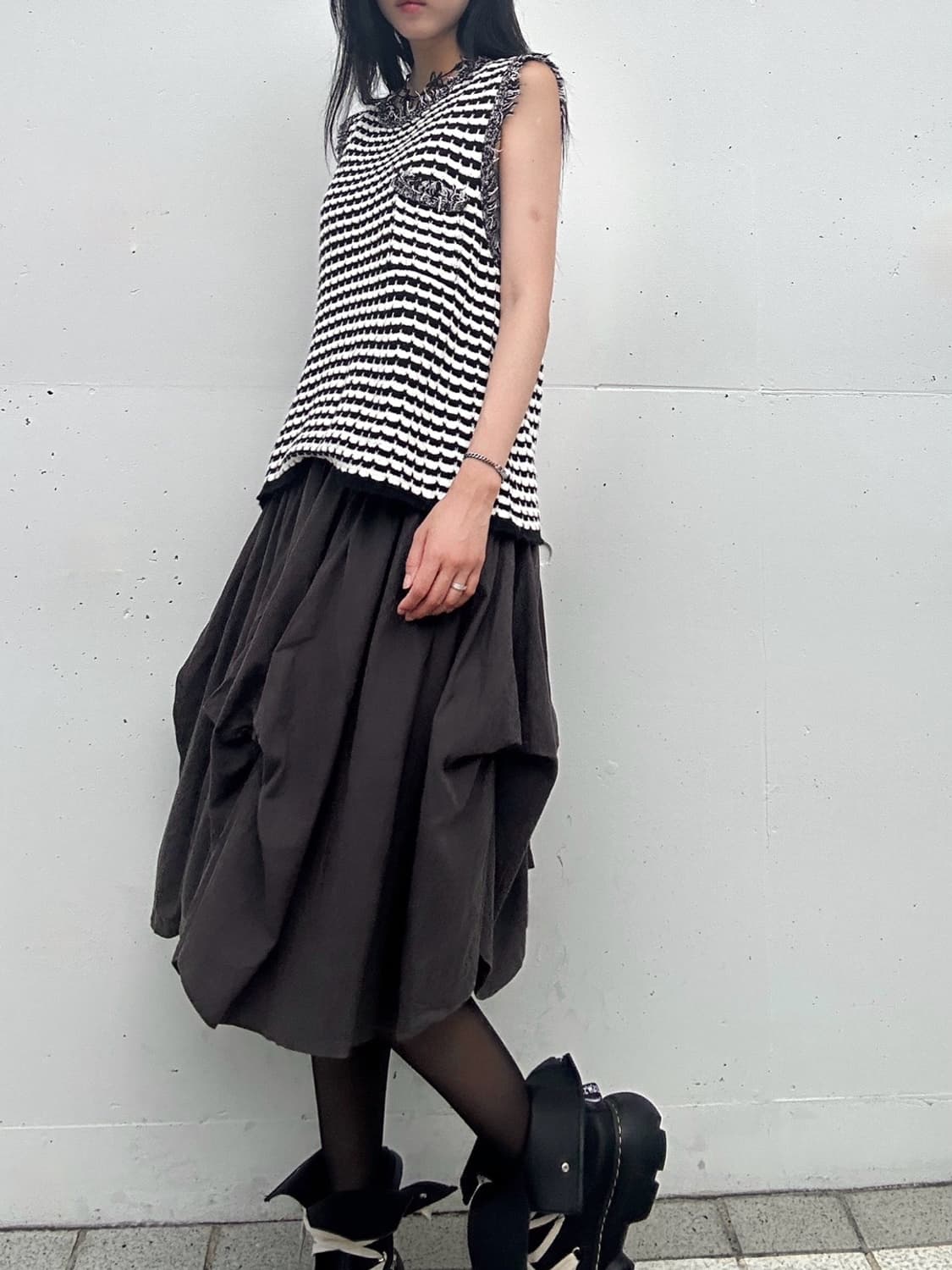 Grunge 3 pintuck banding skirt 상품이미지5