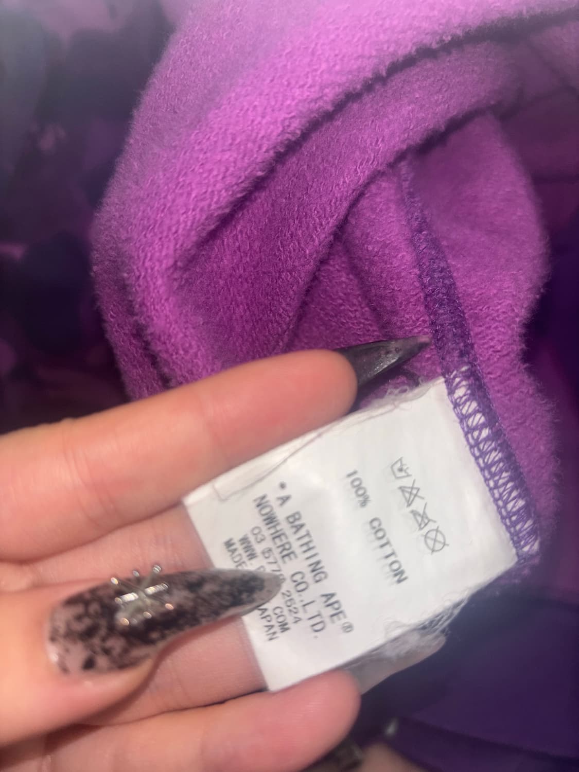 베이프 퍼플 카모 샤크 후드집업 XL 상품이미지5