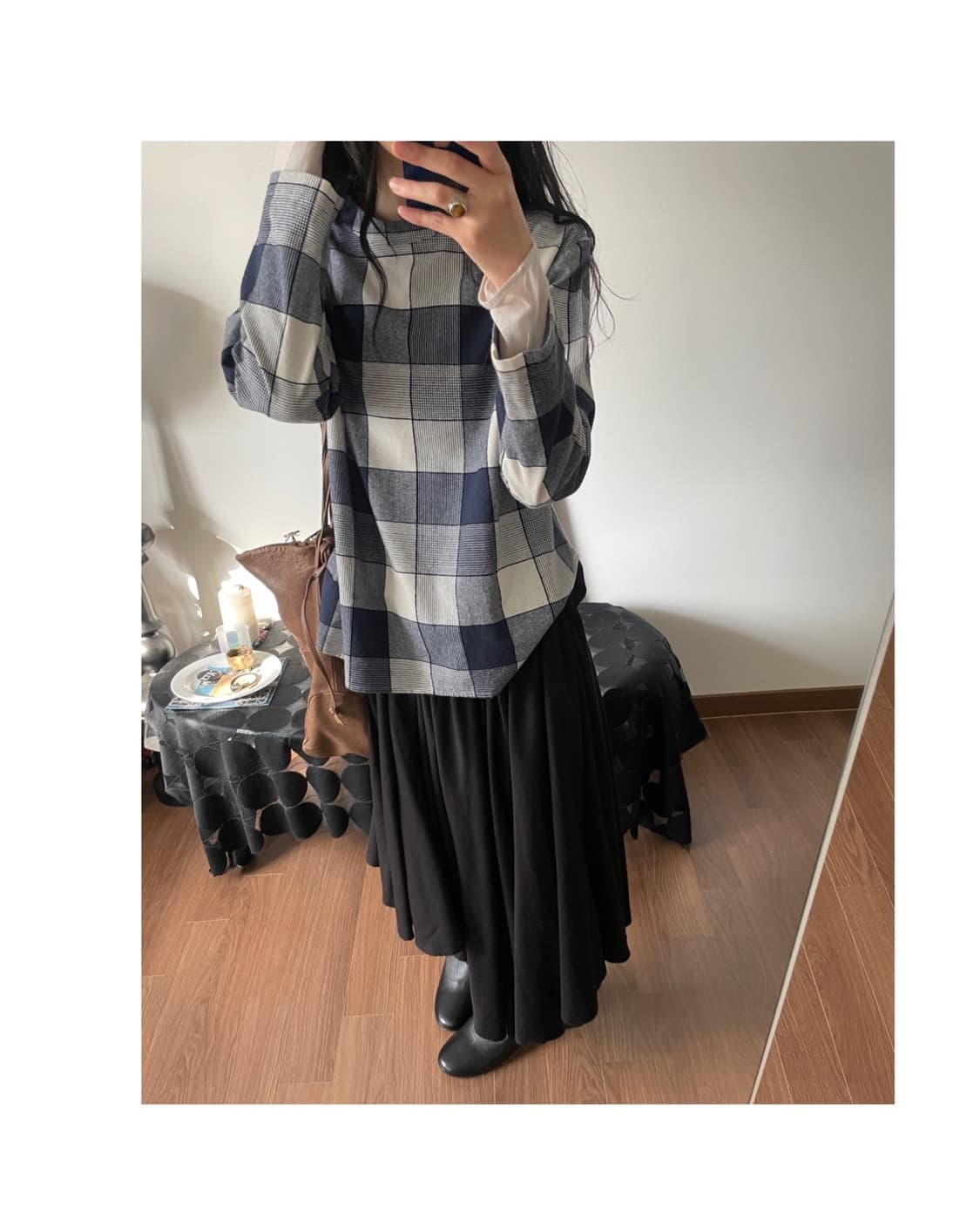 pullover check patterned blouse 상품이미지2