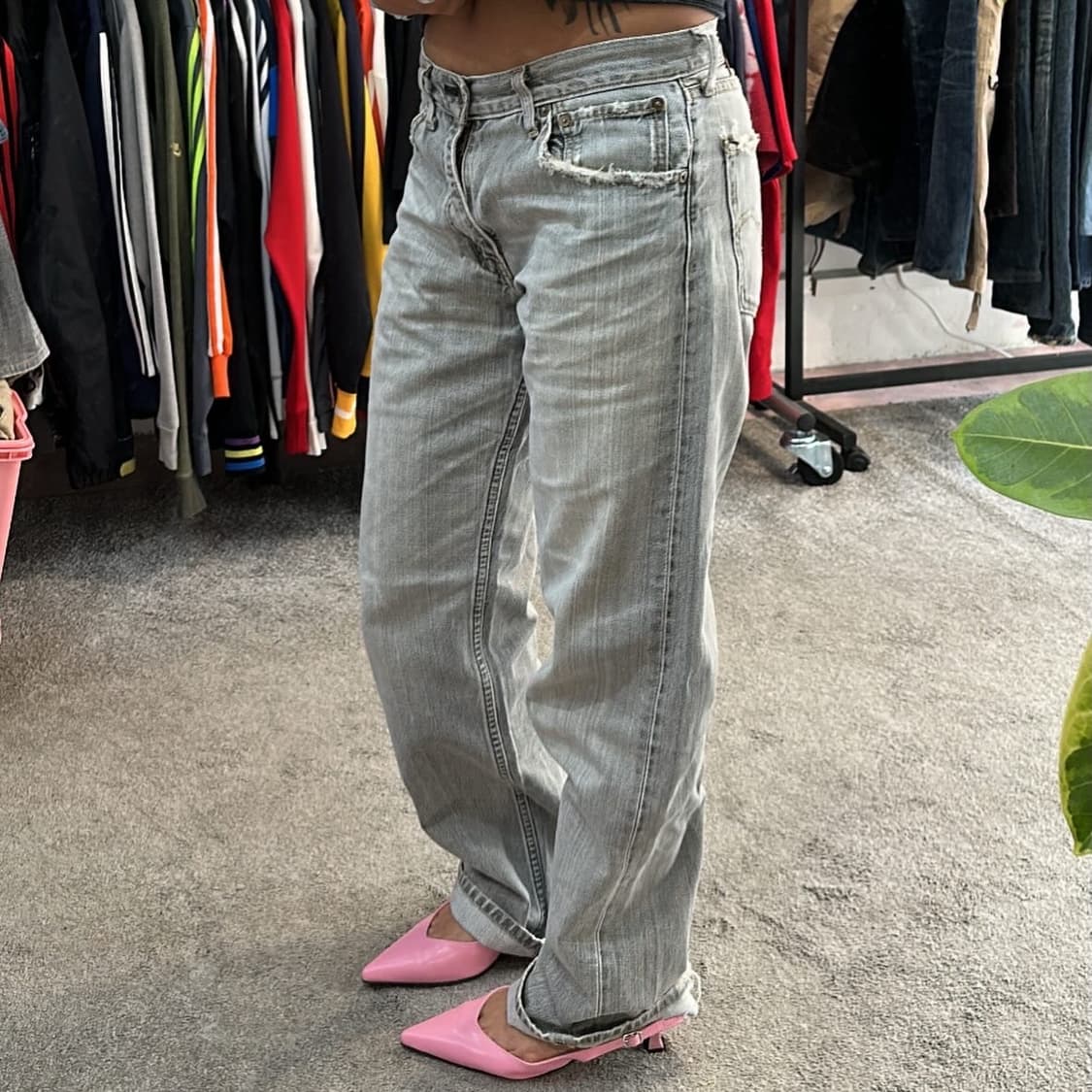 리바이스503 그레이 셀비지 레귤러 데님 팬츠(30) 상품이미지1