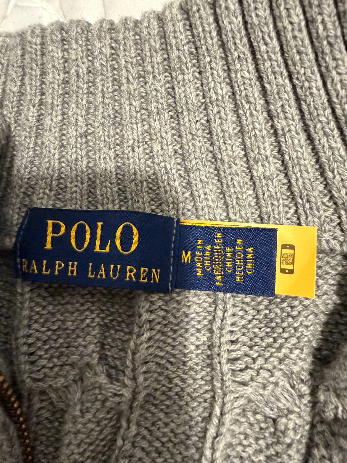 폴로 랄프 로렌 케이블 니트 코튼 스웨터 폰 그레이 헤더  상품이미지3