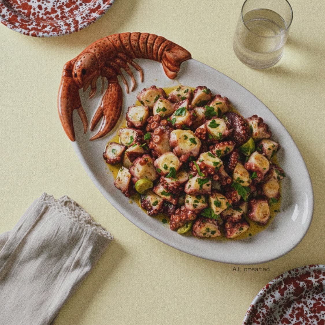 70s 핸드메이드 세라믹 가재 플레이트 상품이미지2