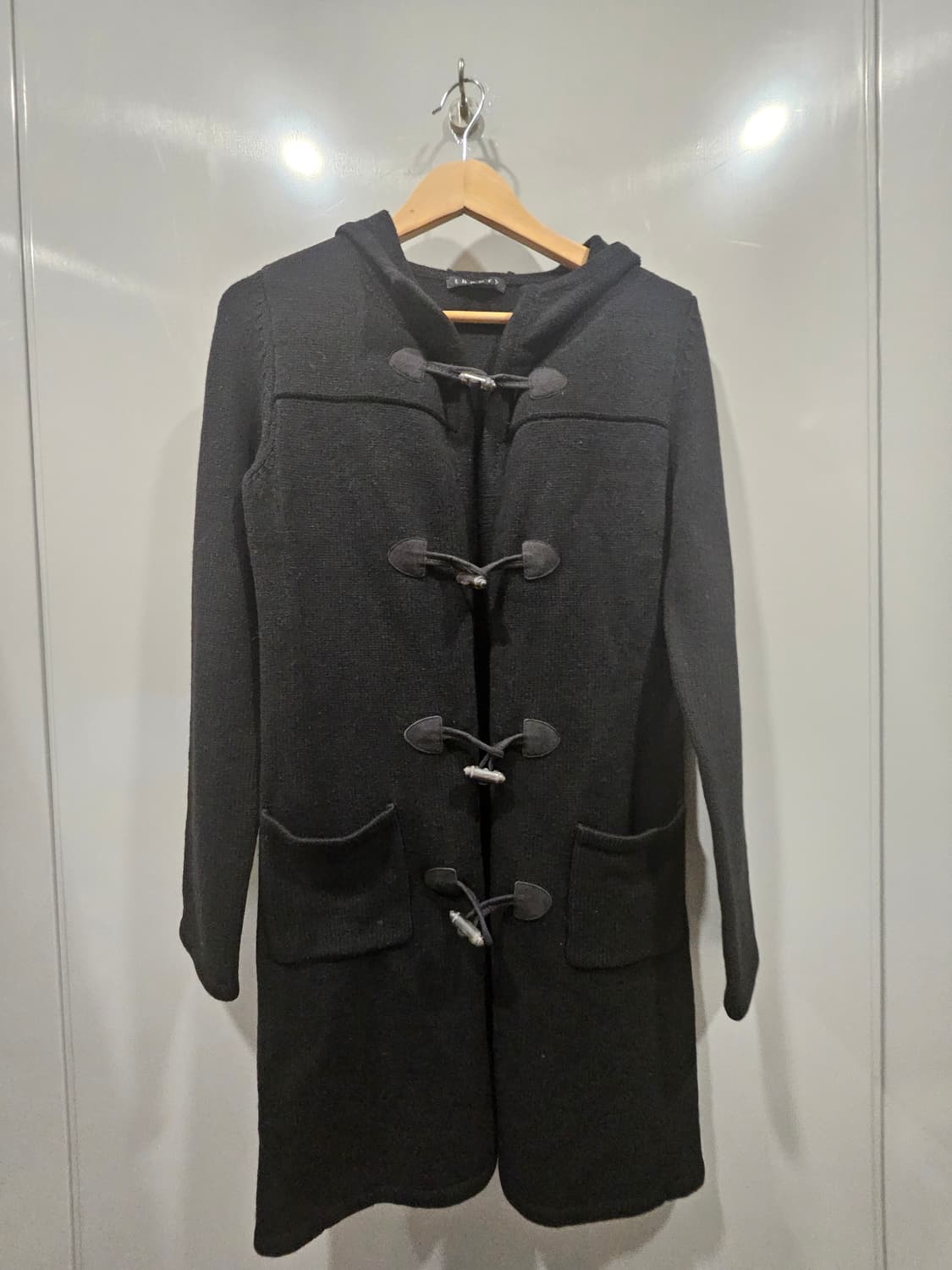 Theory 울&캐시미어 후드 더플코트 상품이미지1