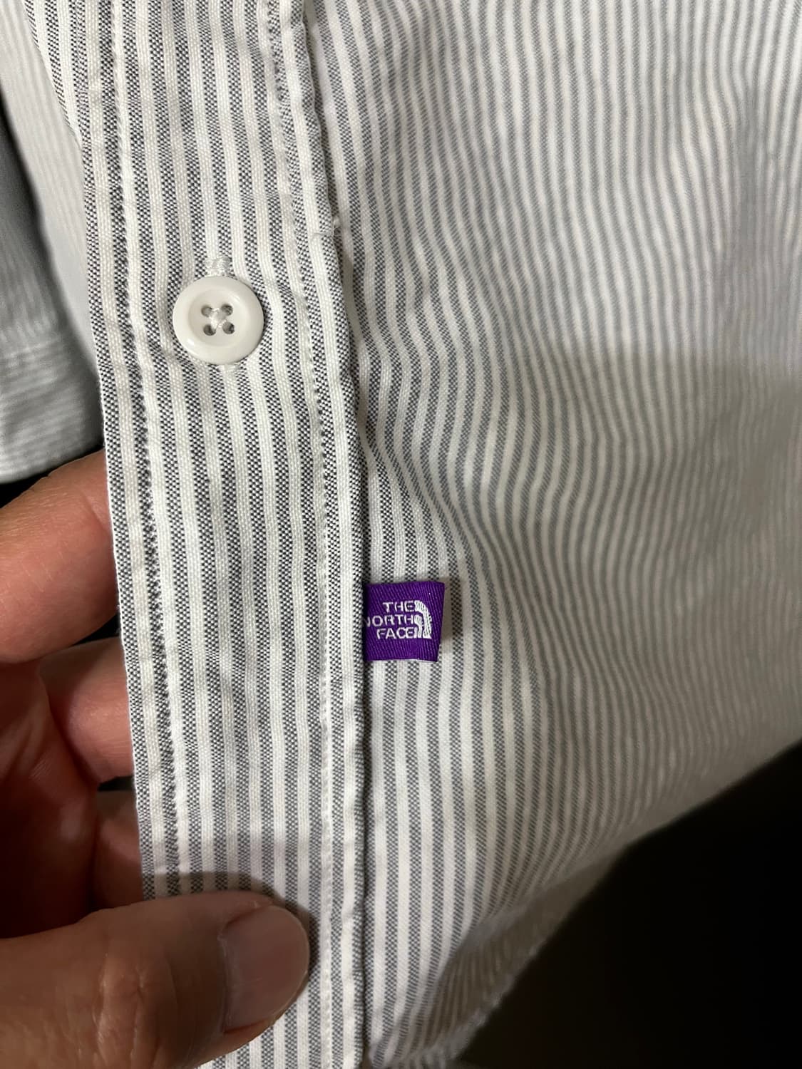 노스페이스 퍼플 라벨 스트라이프 버튼다운 필드 셔츠 아스팔트 그레이 상품이미지4