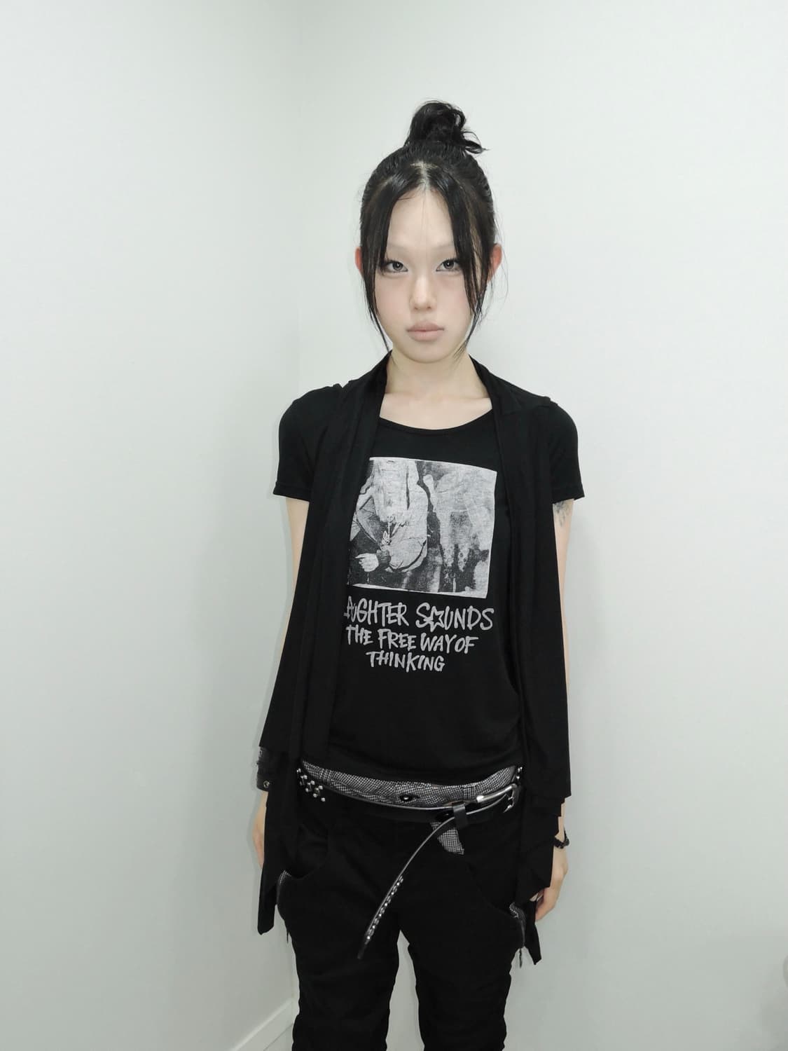 Gothic Hooded Drape Open Vest 상품이미지3