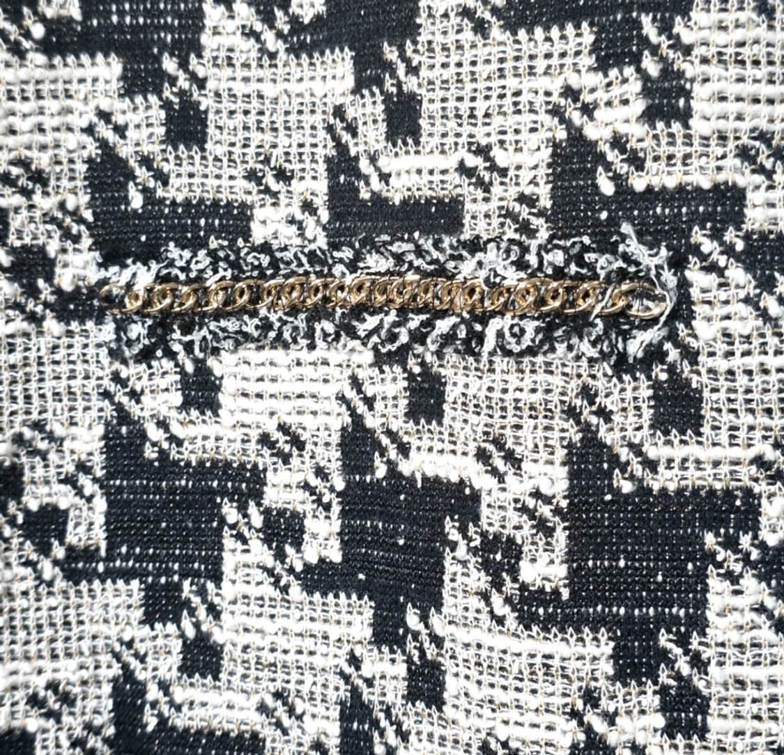 [새상품] ZARA 진주 버튼 하운드투스 체크 트위드 원피스 55 상품이미지7