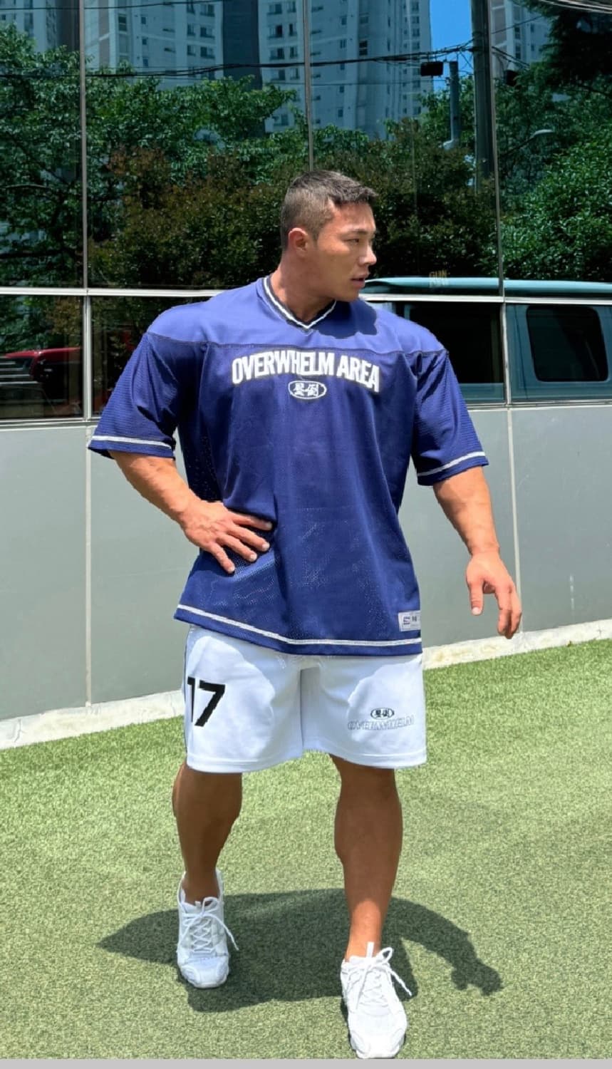 [M]압도 아치로고 럭비져지 네이비 상품이미지1