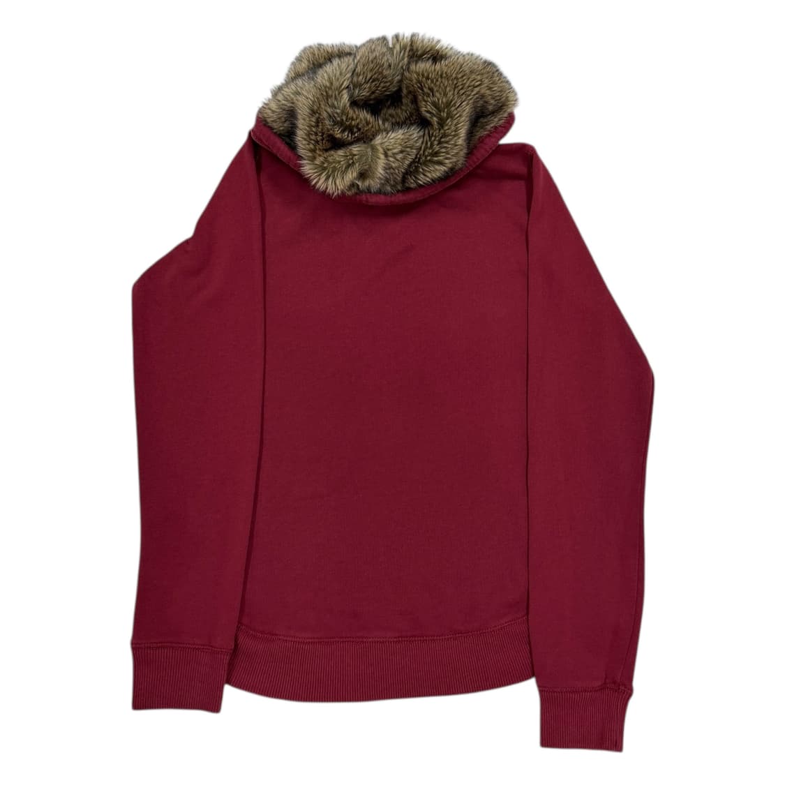 홀리스터 빈티지 모리걸 퍼 Y2K 후드티 버건디 마룬 레드 L 상품이미지3